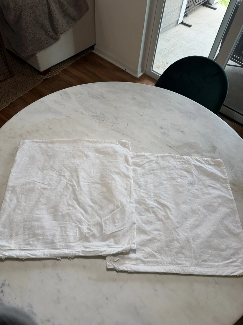 West Elm White Linen Pillow Covers - Set of 2 - 18x18